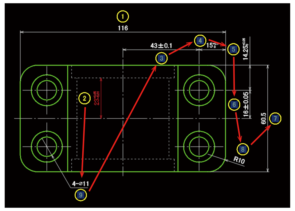 図面内の番号を入れ替え